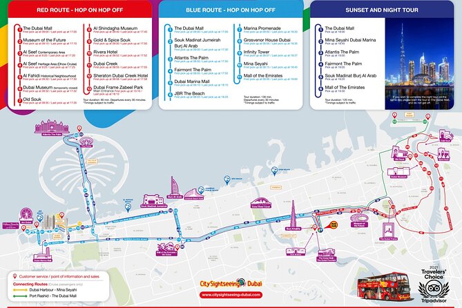 City Sightseeing Dubai Hop-On Hop-Off Bus Tour - The blue route to Jumeirah and Burj Al Arab