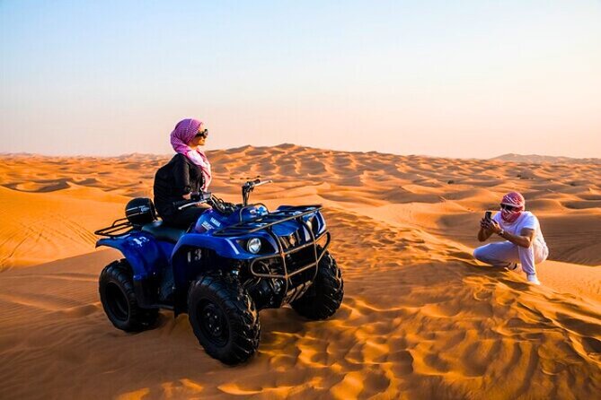 Desert Safari Dubai 30 Mins Quad Bike, Sand Board, Camel Ride BBQ - A six-hour introduction to Dubai’s desert