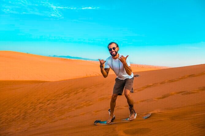 Desert Safari Dubai 30 Mins Quad Bike, Sand Board, Camel Ride BBQ - Tire deflation and the drive into Lehbab