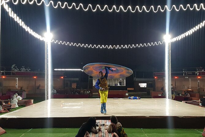 Desert Safari Dubai (Pickup and Drop by 4x4 Optional) - Dinner, tea, and the evening stage show