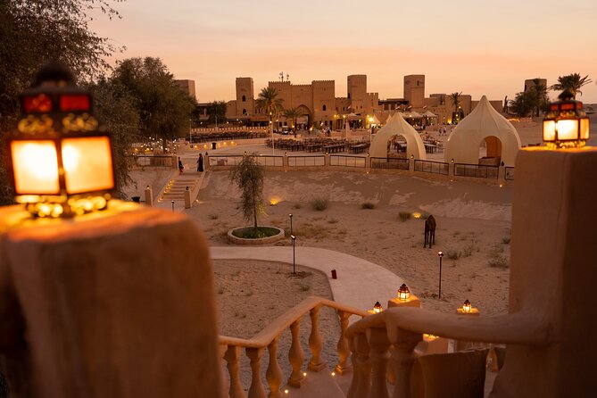 Desert Safari: Luxury Fortress Dinner, Camel Ride & Dune Bashing - Belly dancing, Tanoura, and fire performances