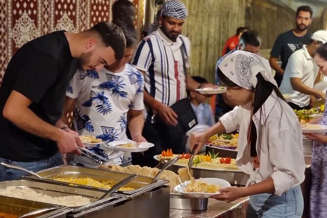 Desert Safari with Dune Bashing and Dinner In Dubai - The desert camp and its long evening menu