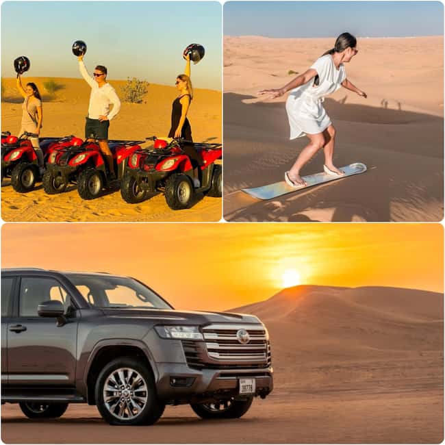 Doha:ATV,Quad or Buggy Dune Bashing,CamelRide & Sandboarding - Sandboarding down the dunes