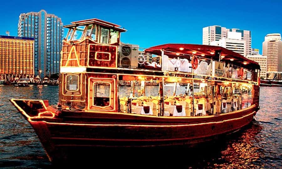 Dubai: 2-Hour Evening Dhow Cruise and Dinner - Dinner in the air-conditioned dining room