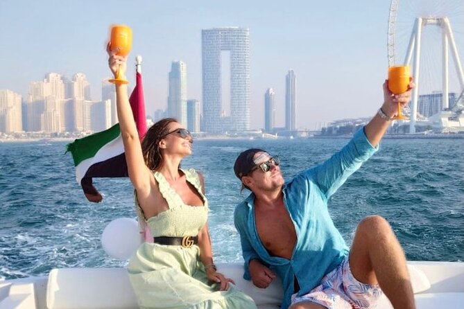 Dubai 3 Hour Private Luxury Yacht Charter with Jet Ski Option - Burj Al Arab and the sail-shaped skyline
