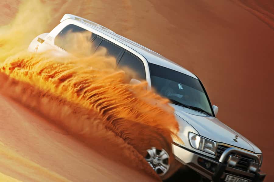 Dubai 4WD Evening Desert Safari - The Land Cruiser turns the desert into a roller coaster