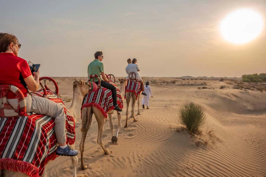 Dubai: Al Marmoom Oasis Camp Experience with Bedouin Dinner - The camel ride and sunset hour