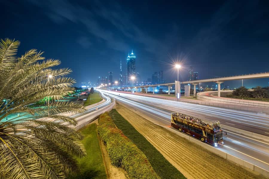 Dubai: Big Bus Panoramic Night Tour & Optional Dinner Cruise - Starting at Dubai Mall and heading into the city