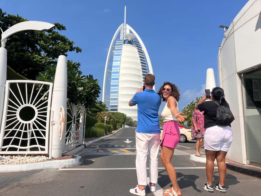 Dubai: Burj Al Arab, Future Museum, Dubai Frame Tour - The Pointe: a waterfront view of the Palm area