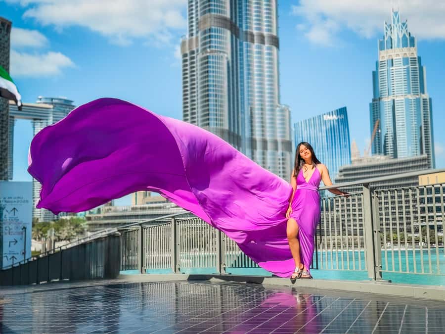 Dubai: Burj Khalifa Flying Dress Videography Shoot - What this Burj Khalifa photo shoot is really like