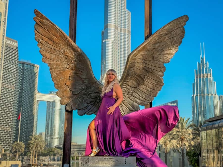 Dubai: Burj Khalifa Flying Dress Videography Shoot - Burj Park and Burj Lake