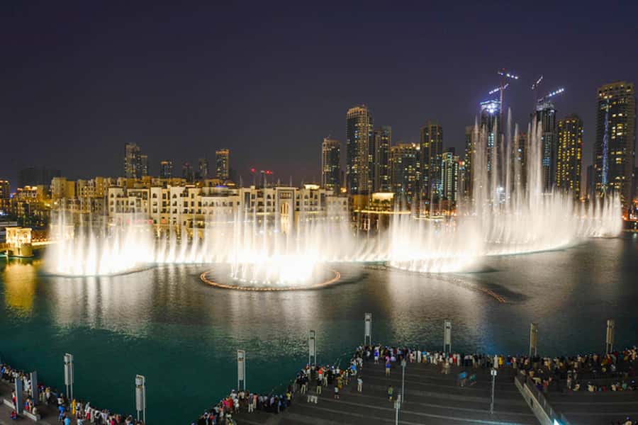 Dubai by Night City Tour with Fountain Show - Dubai Marina and the glow of the towers