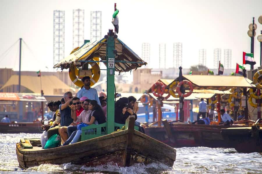 Dubai: City Tour of Creek, Souks, Frame, Burj Khalifa Entry - Cross Dubai Creek by abra