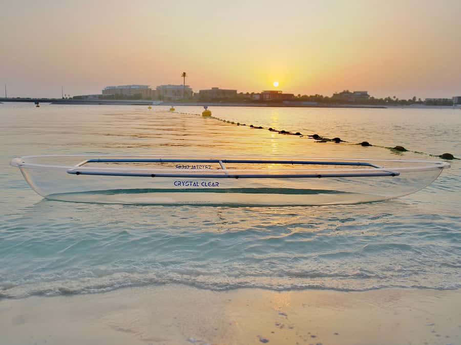 Dubai: Clear Kayaking Experience with Burj Khalifa View - Sunset, photos, and the Bluetooth speaker