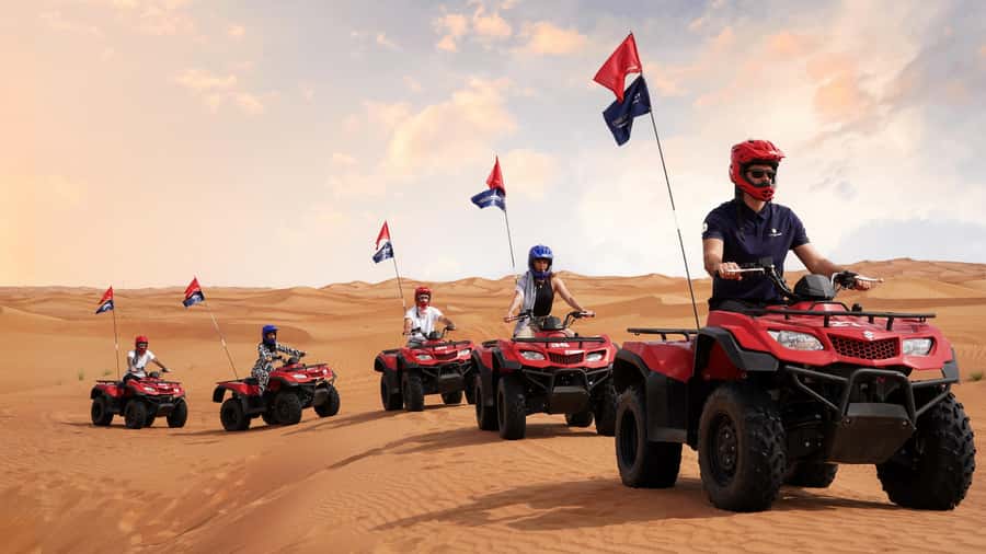Dubai Desert Safari - Camel Ride, Sandboarding & 30 Min Quad - Reaching the Red Dunes from Dubai