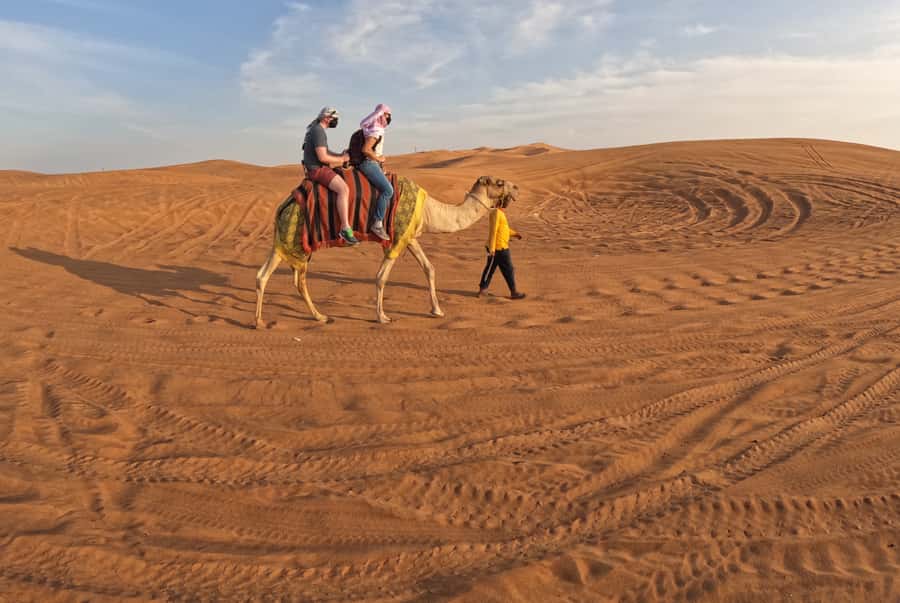 Dubai: Desert Safari, Camel Ride, Sandboarding, Quad Bike - Sandboarding on a warm, soft slope