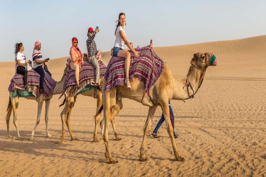 Dubai: Desert Safari Camel Riding, Sandboarding & BBQ Dinner - Sandboarding and desert photographs