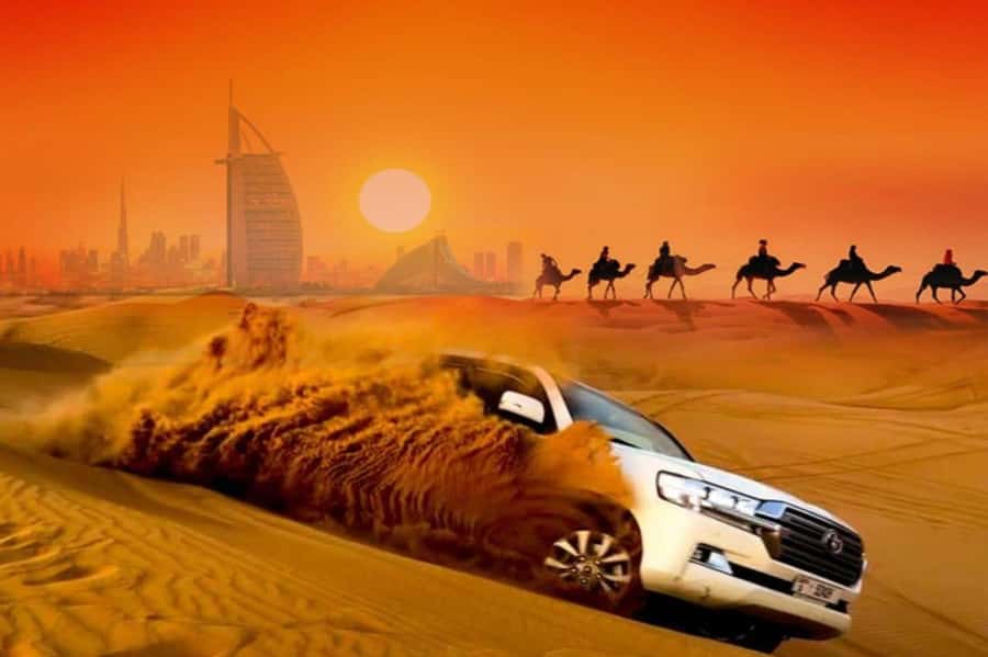 Dubai: Desert Safari Camel Riding, Sandboarding & BBQ Dinner - Dune bashing is the real thrill
