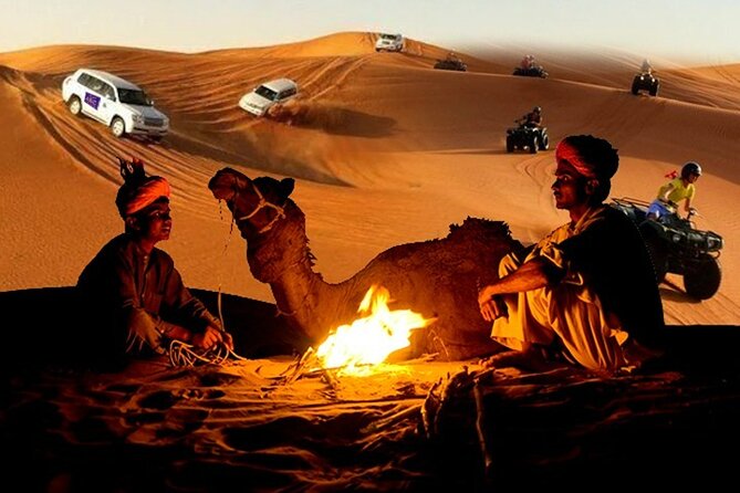 Dubai Desert Safari Dune Bashing, 60min ATV Quad, Camel Ride, BBQ - From Dubai hotels to the open desert
