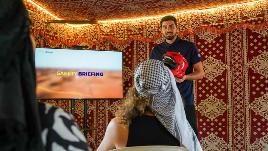Dubai Desert Safari - Premium BBQ Dinner, Camel Ride & Shows - Forty-five minutes of dune bashing in Lahbab