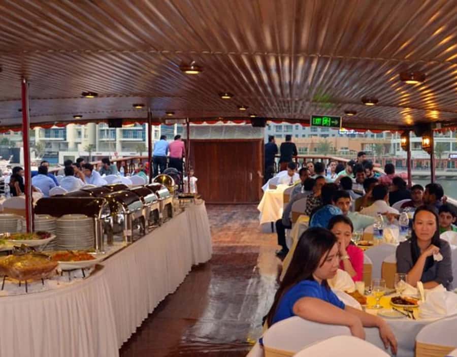Dubai: Dhow Dinner Cruise on Creek or Marina with Live Shows - Sunset, skyline lights, and the best part of the route