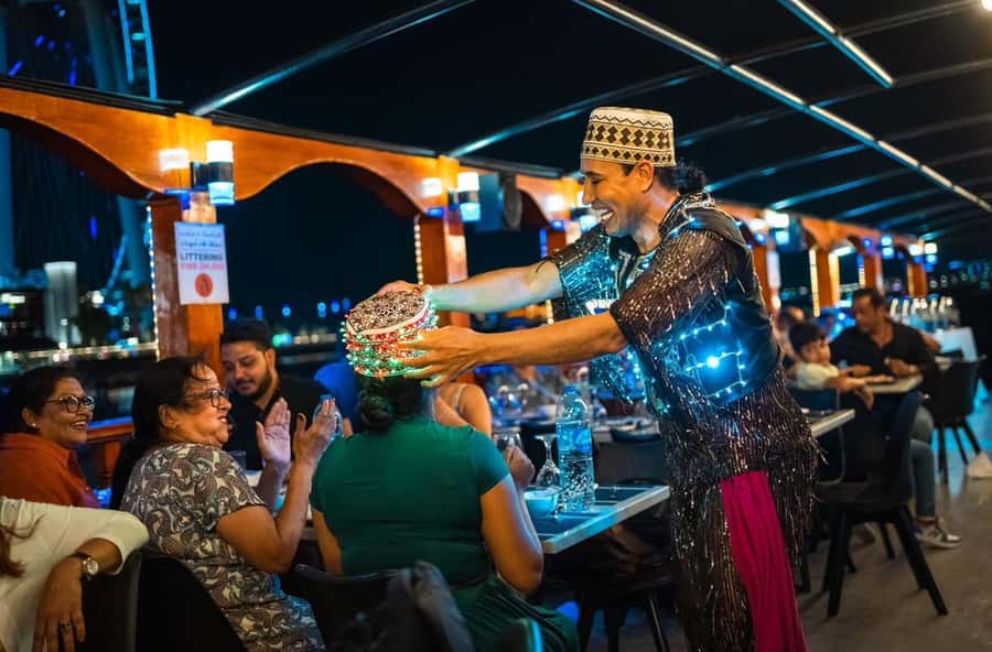 Dubai: Dinner Dhow Cruise with Live Entertainment Al Seef - Dinner from the open buffet