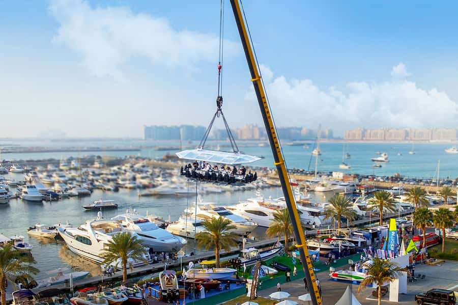 Dubai: Dinner in the Sky Experience - At Skydive Dubai, the setting starts the experience