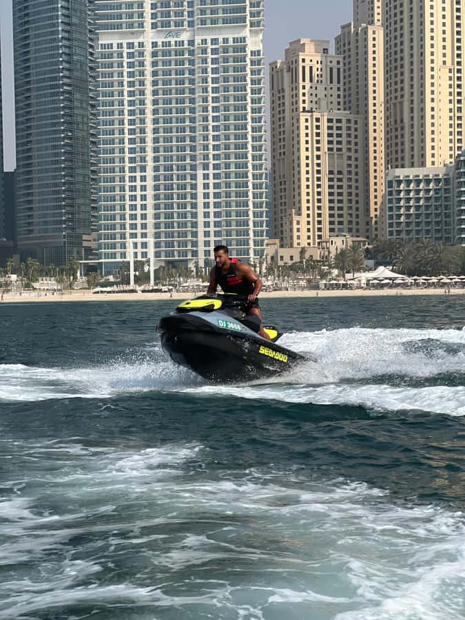 Dubai East: Guided JetsKi Ride with Sound System! - Ain Dubai and Bluewaters Island