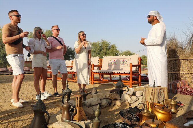 Dubai Evening Heritage Safari by Vintage G Class Al Marmoom Oasis - Arabic coffee, flatbread, and the evening meal