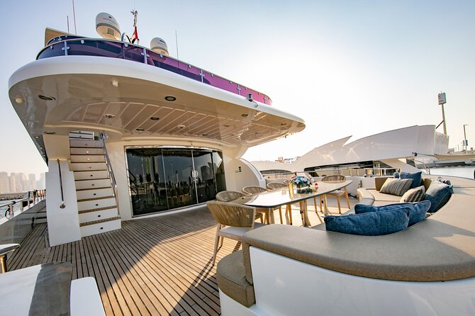 Dubai Harbour Super Yacht Experience with gourmet & Drinks - Swimming stops can change the pace