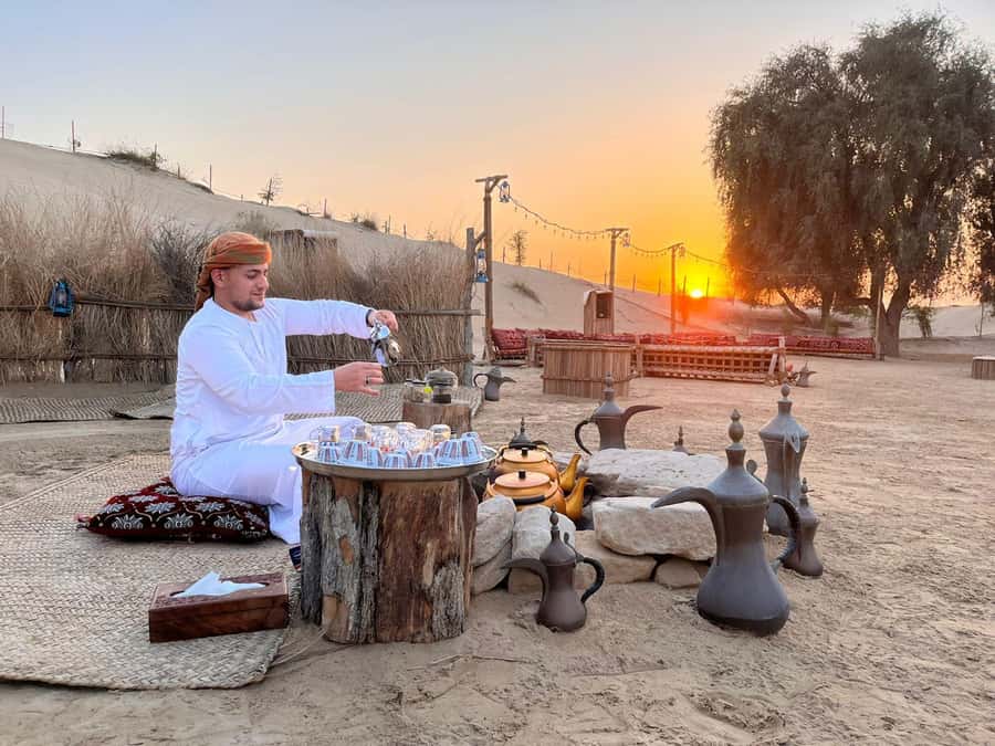Dubai: Heritage Safari, Camel Ride & Al Marmoom Oasis Dinner - A five-course dinner with more food than you expect