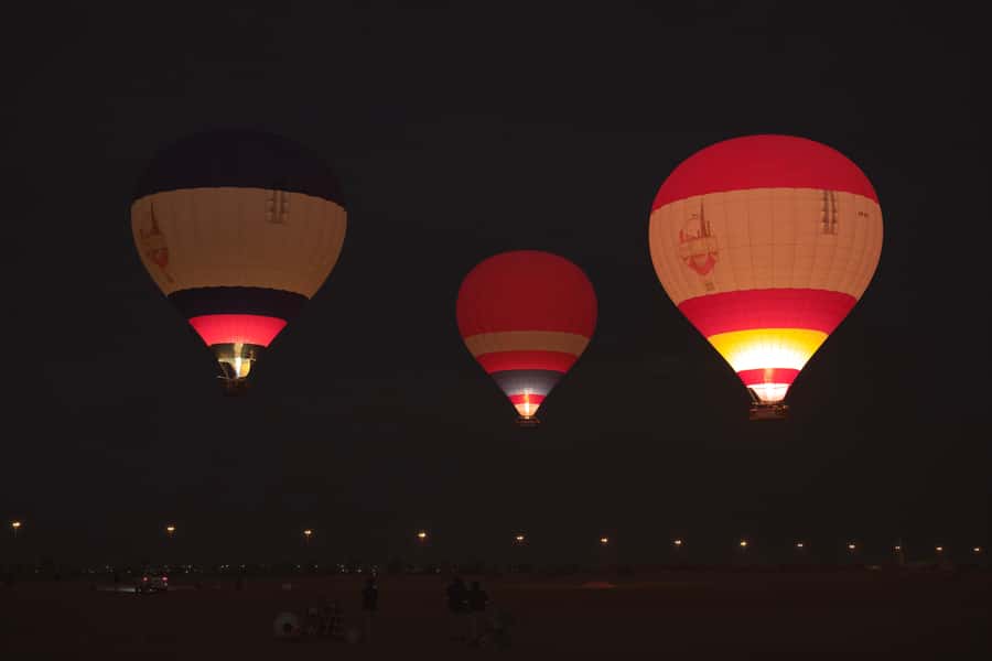 Dubai: Hot Air Balloon Ride with Camel Ride & Falcon Show - The falcon show at altitude
