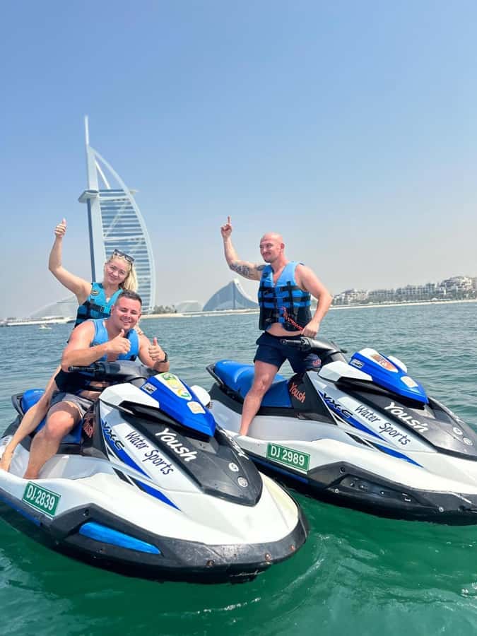 Dubai: Jet Ski Tour of Burj Al Arab with Photos - The return route and Burj Khalifa views