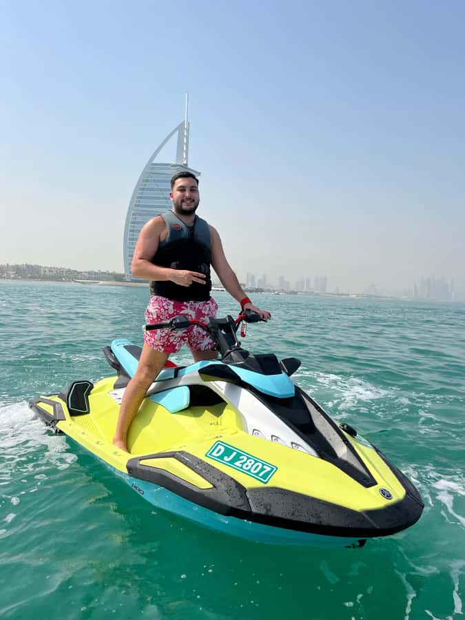 Dubai: Jet Ski Tour To Atlantis Hotel and Burj Al Arab - The return route and Burj Khalifa views