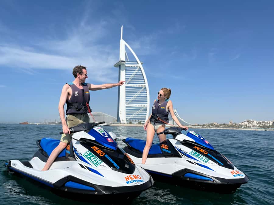 Dubai: Jetski to Burj Arab-Atlantis w Pic, Video & Icecream - Jumeirah Beach Hotel and the first photo stop