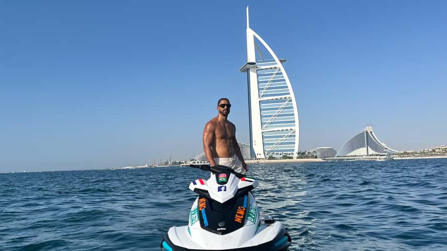 Dubai: Jetski to Burj Arab-Atlantis w Pic, Video & Icecream - Burj Al Arab from the water