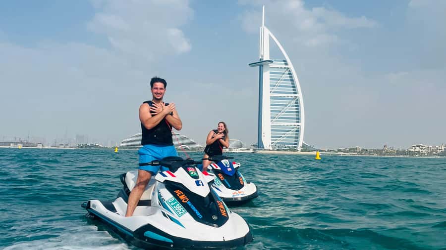 Dubai: Jetski to Burj Arab-Atlantis w Pic, Video & Icecream - Lumiere Café, 50 steps from the marina