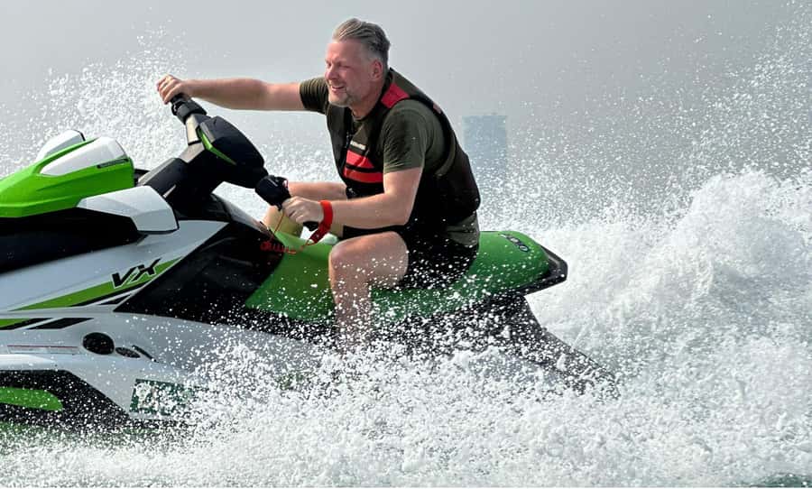 Dubai: Jetski Tour to Dubai Eye, JBR, Palm & Burj Al Arab - JBR Beach gives you room to play