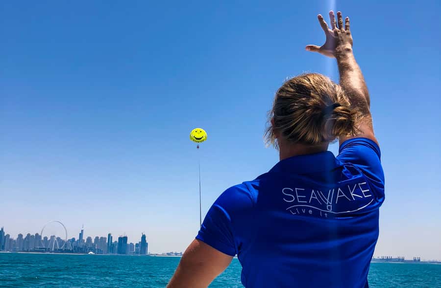 Dubai Jumeirah Parasailing adventure with breathtaking views - Taking off from Dubai Harbour