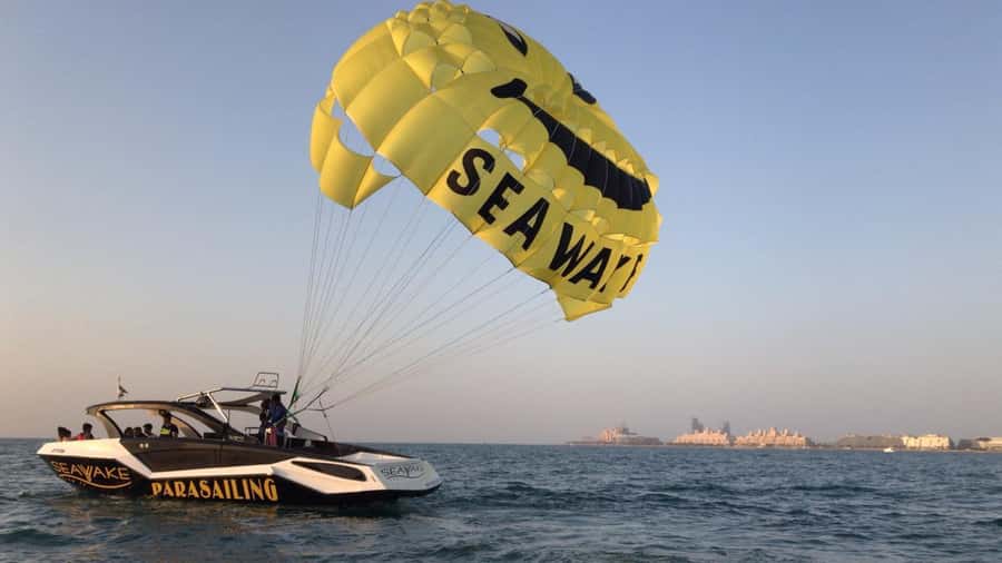 Dubai Jumeirah Parasailing adventure with breathtaking views - Rising above Palm Jumeirah