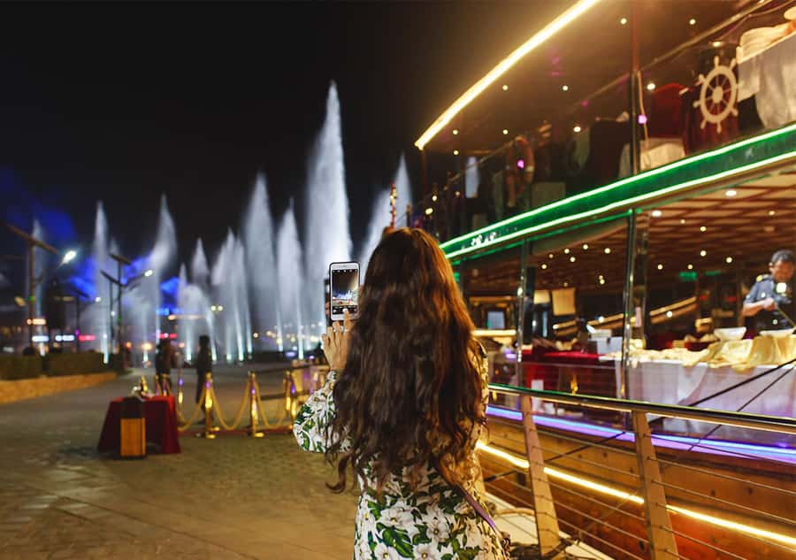 Dubai: Luxury Canal Dinner Cruise with Optional Transfers - Arriving at Al Faris Floating Restaurant