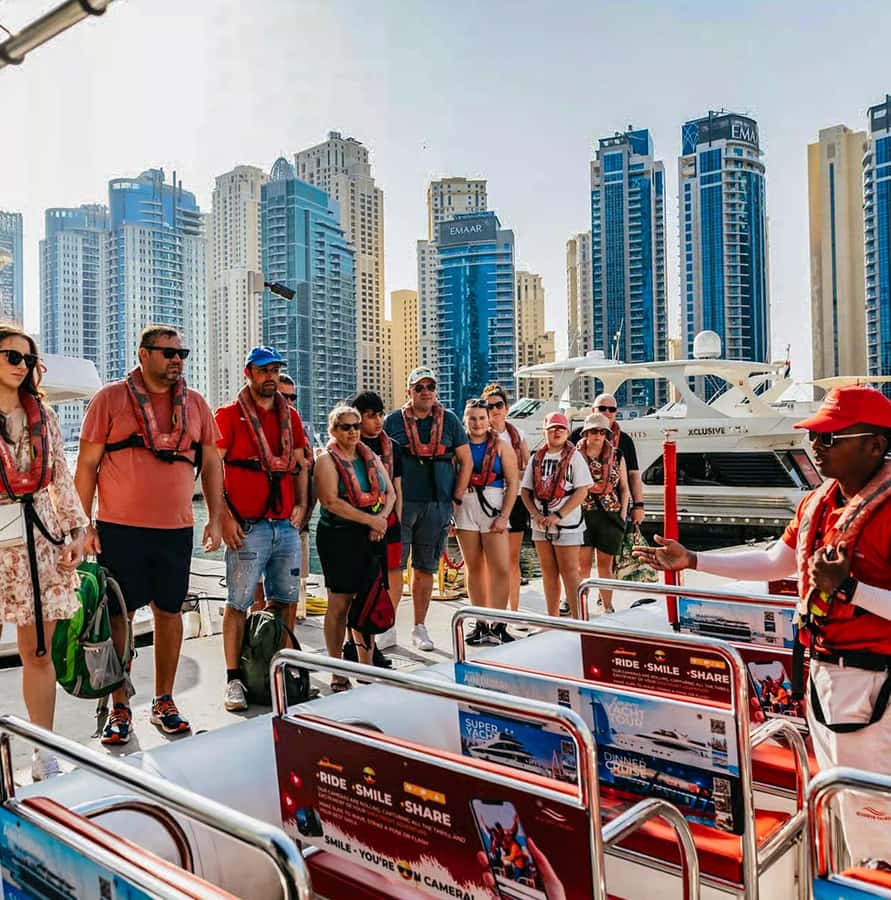 Dubai: Marina, Atlantis, Palm & Burj Al Arab Speedboat Tour - Ain Dubai and the first photo stop