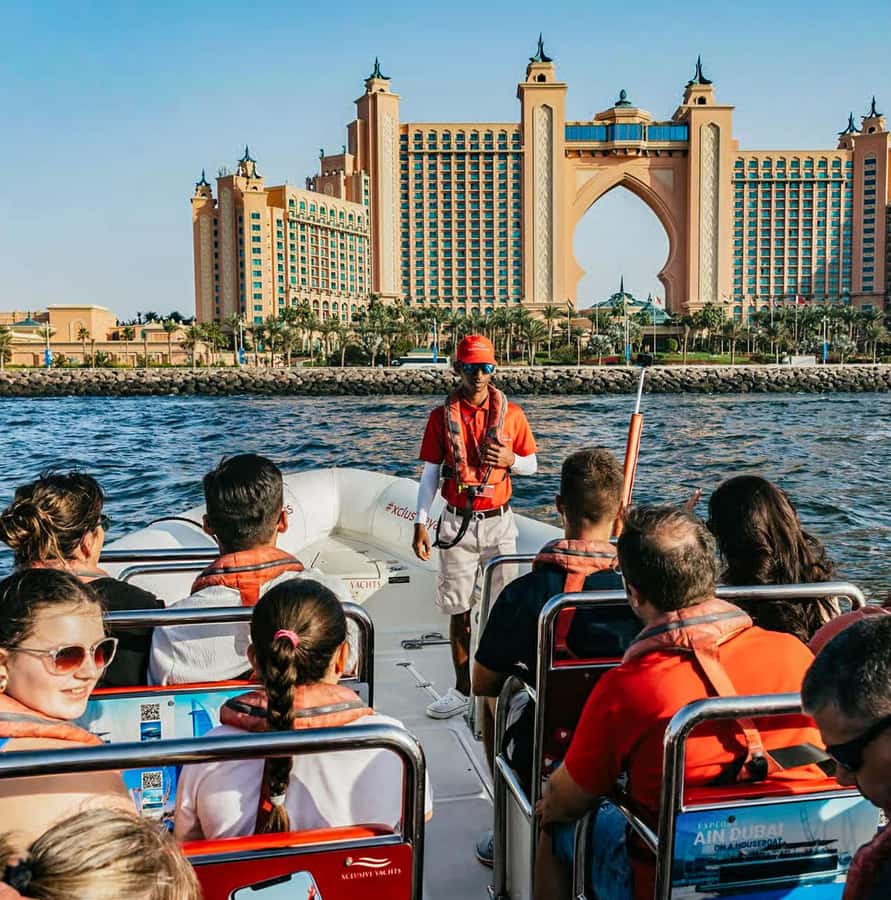 Dubai: Marina, Atlantis, Palm & Burj Al Arab Speedboat Tour - Palm Jumeirah from the water