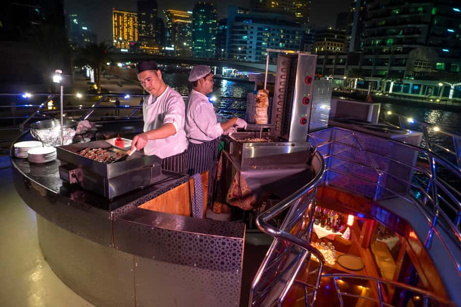 Dubai: Marina Luxury Dhow Dinner Cruise - The Arabic welcome aboard the dhow