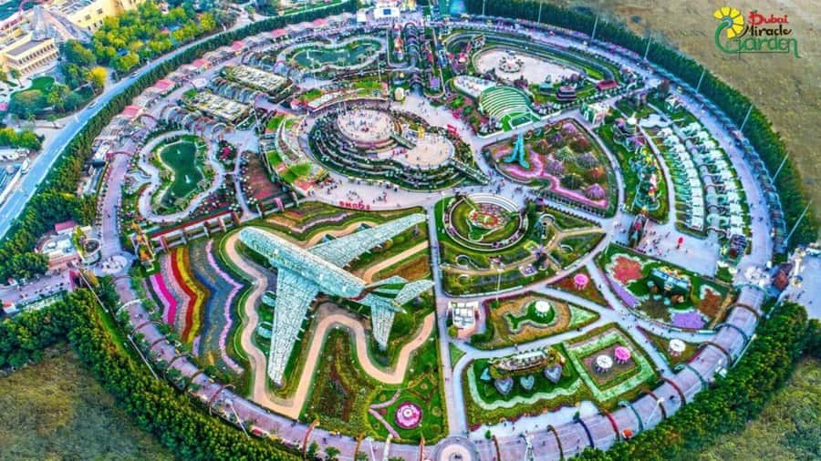 Dubai: Miracle Garden, Global Village, and Dubai Frame - Miracle Garden: flowers arranged for photographs