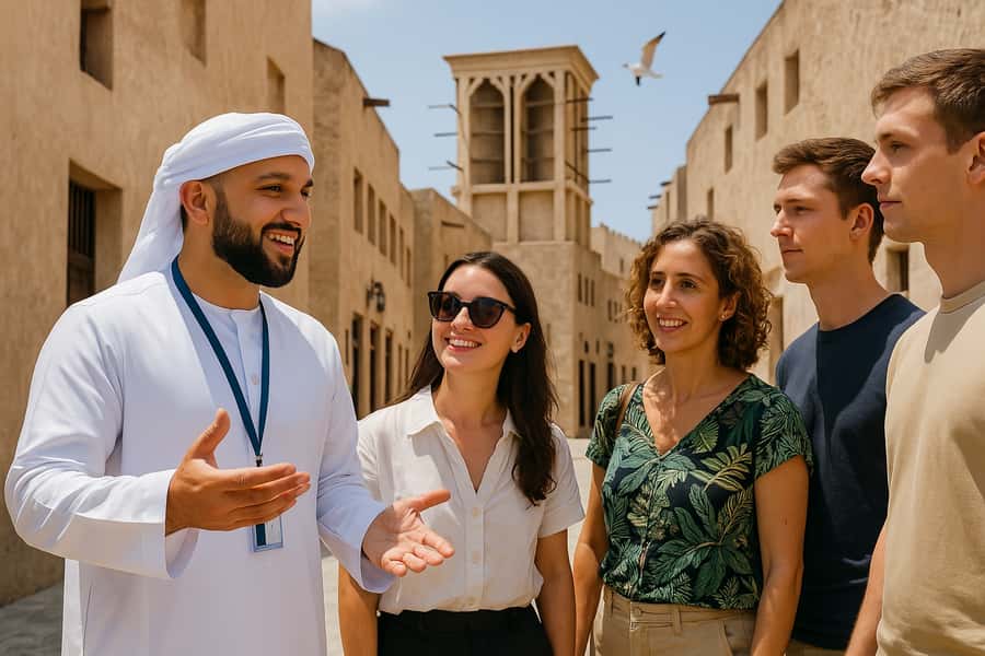 Dubai: Old Town Walking Tour with Abra Cruise & Street Food - The Old Mosque and wall remains