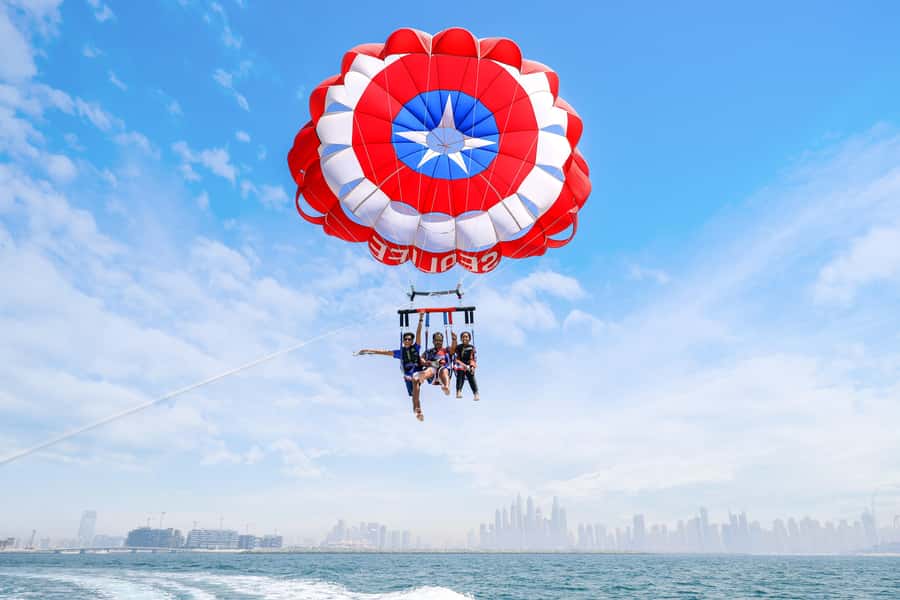Dubai: Palm View and JBR View Parasailing Experience - The Palm Jumeirah view from 200 meters
