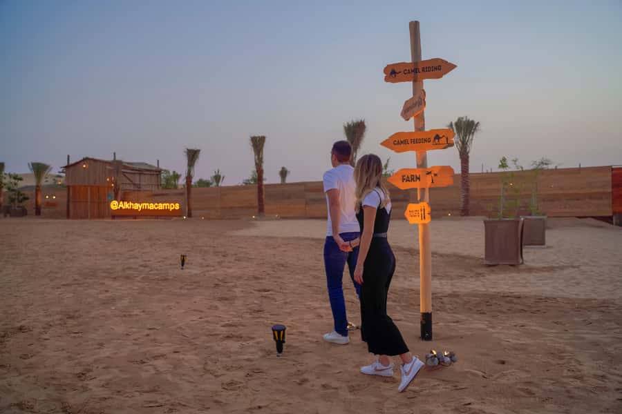 Dubai: Premium Safari, Camel Ride & Al Khayma Camp 3-Buffets - A rose-water welcome at Al Khayma Camp