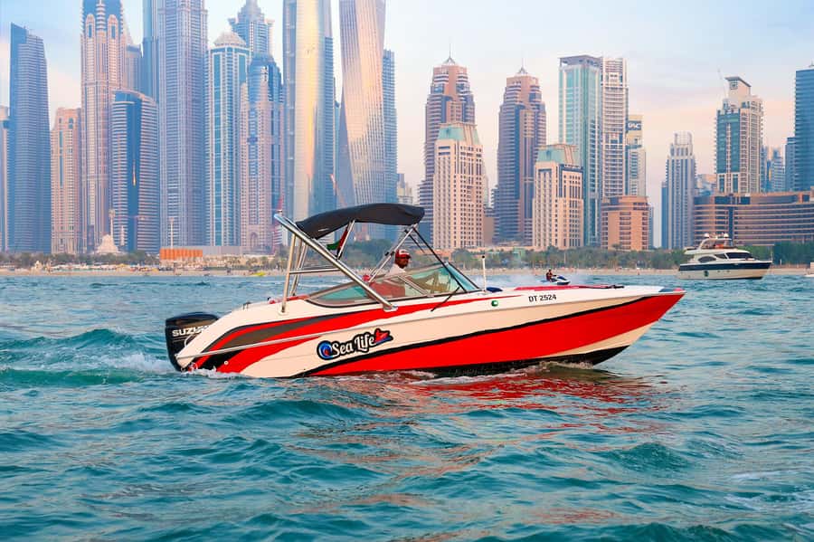 Dubai: Private Boat Tour - JBR/Burj Al Arab/Atlantis options - Dubai Marina, where the ride begins slowly