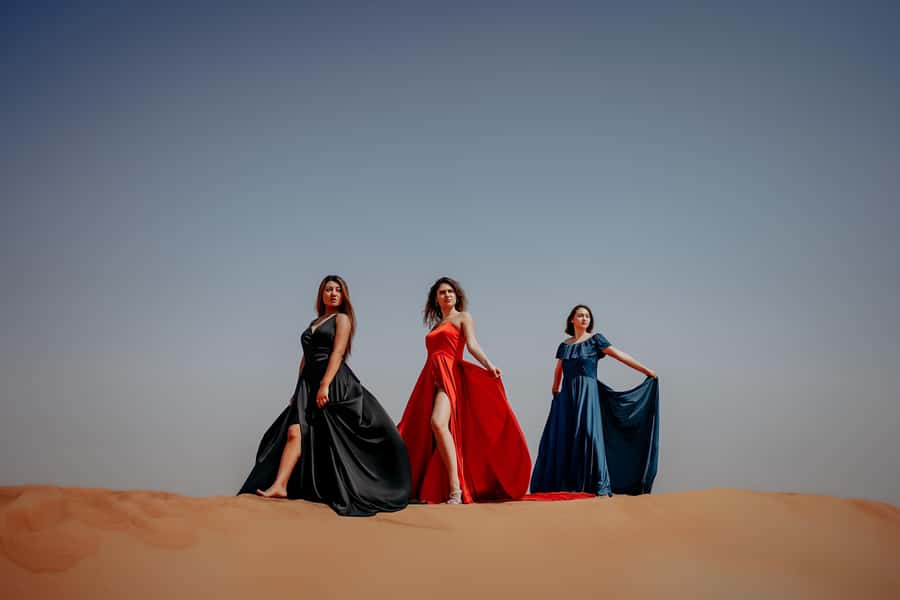 Dubai: Private Flying Dress Photography and Dune Drive Trip - Photo quality, delivery, and the fine print